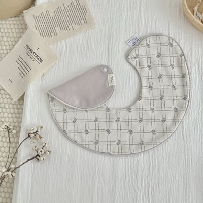 韓系雙面圓形圍兜兜16