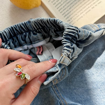 經典簡約下擺抽鬚牛仔五分褲13