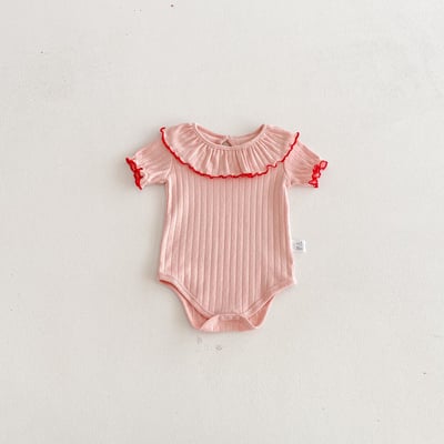 大片花領坑條包屁衣14