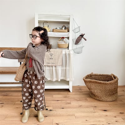 日系花朵寬鬆長褲16