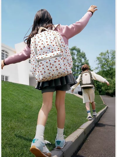 斜背開口PU防水幼稚園後背包5