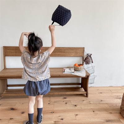 *門市熱銷*韓版高磅數滿版小熊落肩上衣12