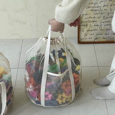 韓系網眼抽繩束口玩具收納袋18