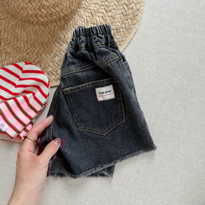 經典簡約下擺抽鬚牛仔五分褲17