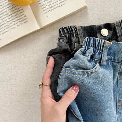 經典簡約下擺抽鬚牛仔五分褲8