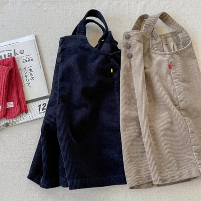 推 ♡ 韓系冬季條絨吊帶褲2