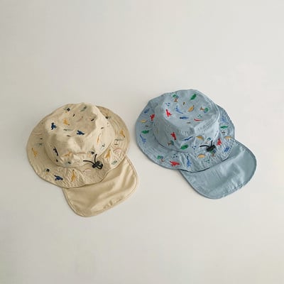 速乾刺繡恐龍遮陽漁夫帽(可遮脖子)7