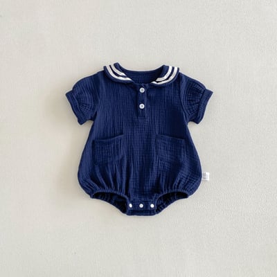 海軍風棉紗包屁衣4