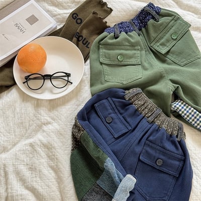 復古拼花布特色中性哈倫長褲(自留款)10