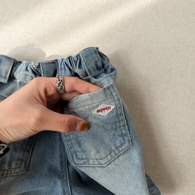 經典牛仔小標五分短褲10