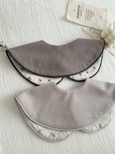 韓系雙面圓形圍兜兜10