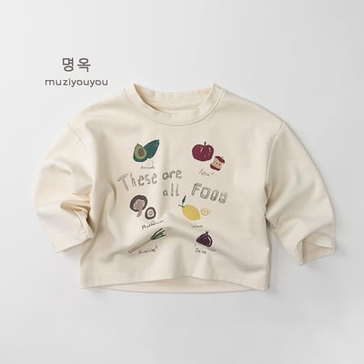 水果塗鴉薄長袖上衣4