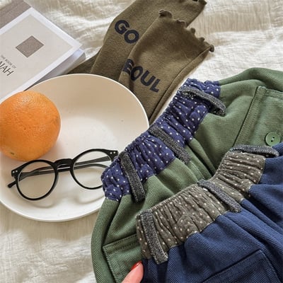 復古拼花布特色中性哈倫長褲(自留款)6