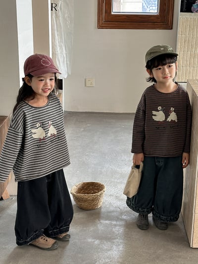 日系大白鴨鴨條紋薄上衣14