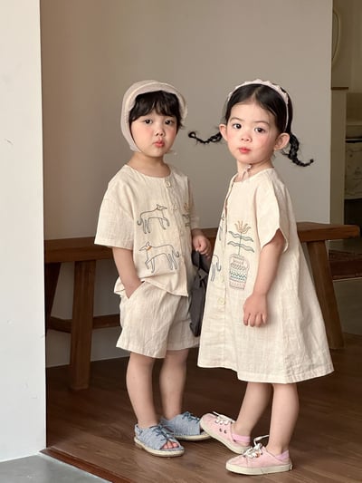 民俗風刺繡棉麻手足套裝17