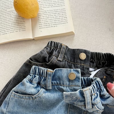 經典簡約下擺抽鬚牛仔五分褲4