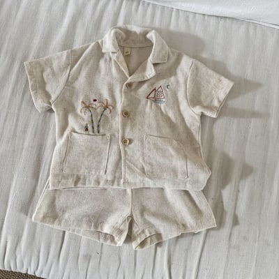 渡假小刺繡棉麻手足套裝10
