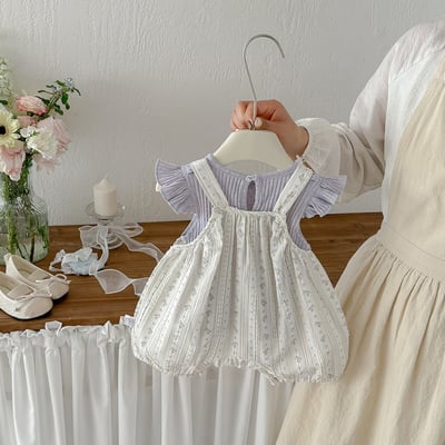 小森系碎花吊帶包屁衣3