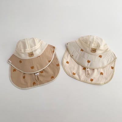 質感小熊護頸遮陽帽3