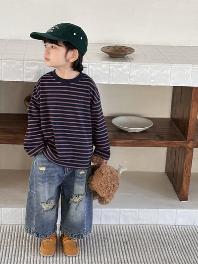 經典簡約條紋長袖薄上衣20