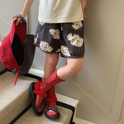 韓系童趣滿版塗鴉布短褲17