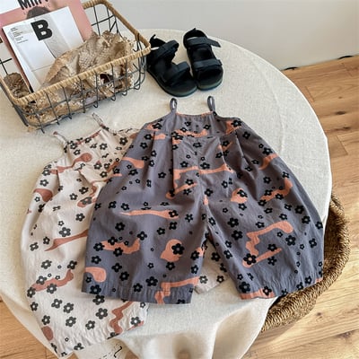 推 ♡ 韓系小花朵吊帶七分褲1