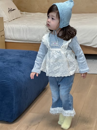 韓系雕花蕾絲背心套裝5