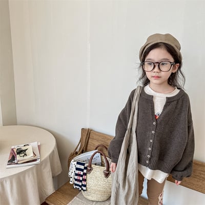 韓系簡約素色針織開衫20