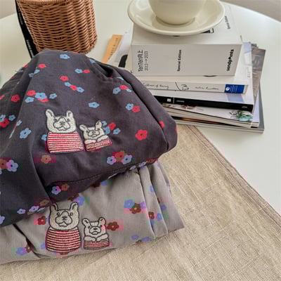 韓系法鬥刺繡花朵長褲1