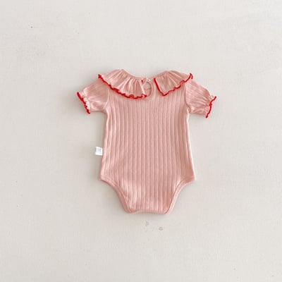 大片花領坑條包屁衣15