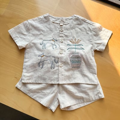 民俗風刺繡棉麻手足套裝6