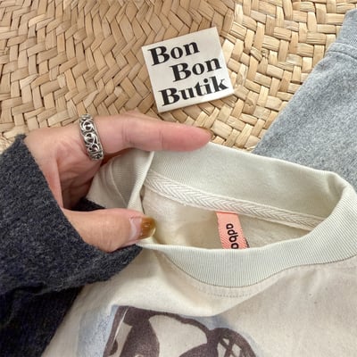 韓系塗鴉落肩寬鬆T10