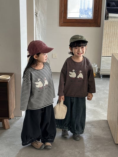 日系大白鴨鴨條紋薄上衣12