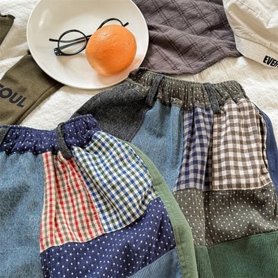 復古拼花布特色中性哈倫長褲(自留款)4