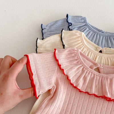 大片花領坑條包屁衣2