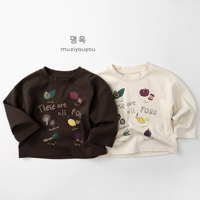 水果塗鴉薄長袖上衣2