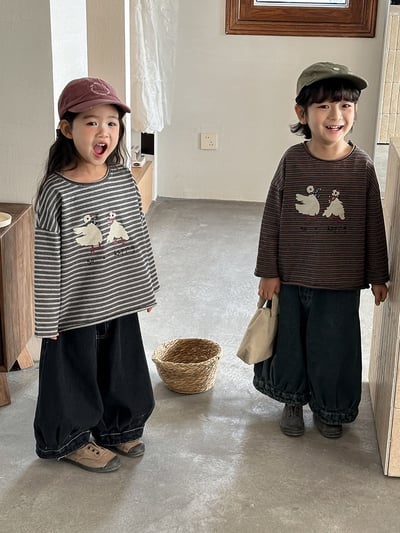 日系大白鴨鴨條紋薄上衣15