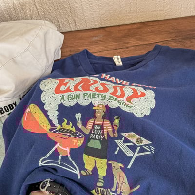 推 ♡ 美式毛捲邊落肩T8