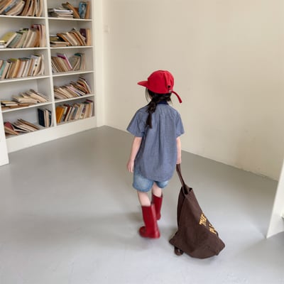 韓系棒球小熊跳色領襯衫24