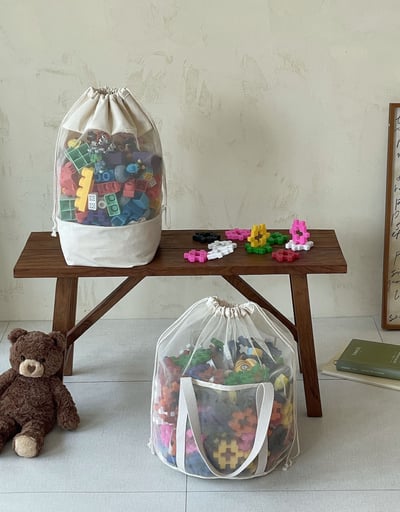 韓系網眼抽繩束口玩具收納袋16