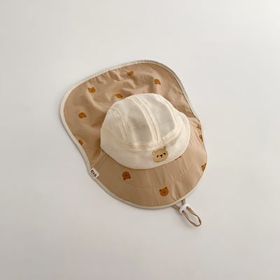 質感小熊護頸遮陽帽6