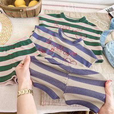 推 ♡ 華夫格條紋刺繡套裝8