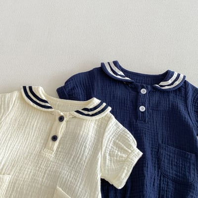 海軍風棉紗包屁衣2