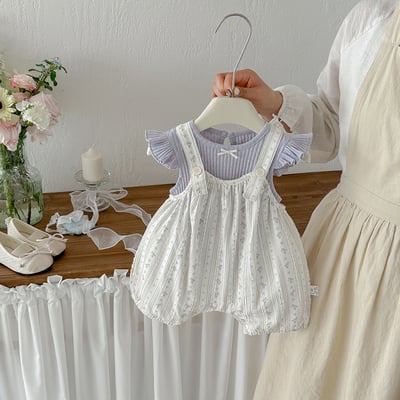 小森系碎花吊帶包屁衣2