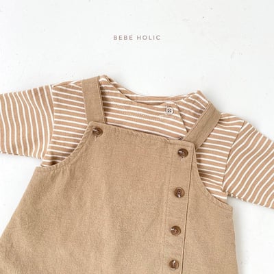 韓系簡約四釦吊帶褲8