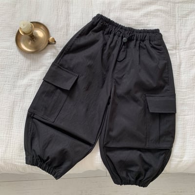 男寶帥氣縮口工裝褲(無刷毛)7