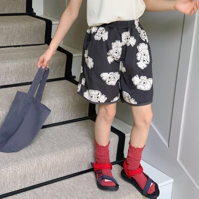 韓系童趣滿版塗鴉布短褲16