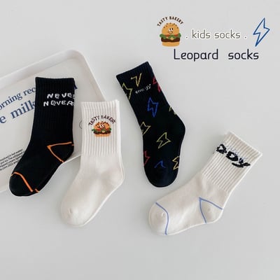 個性運動風中筒襪四雙一組1