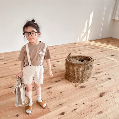 小動物刺繡口袋短版上衣17