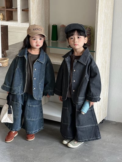 日系明線車縫個性牛仔套裝4